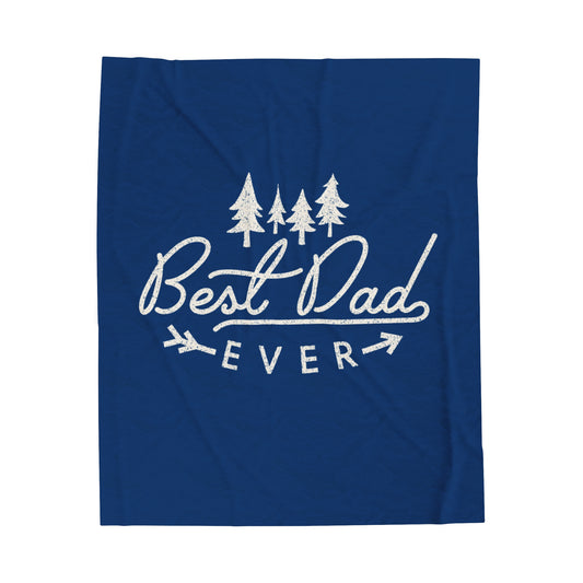 "Best Dad Ever" Velveteen Plush Blanket